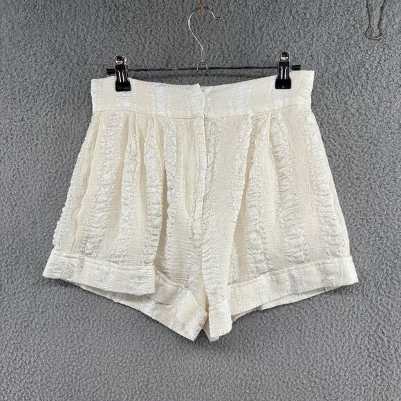 The Handloom Los Angeles Lush Short High Waisted Ivory Cotton Made in Turkey S - Picture 3 of 16